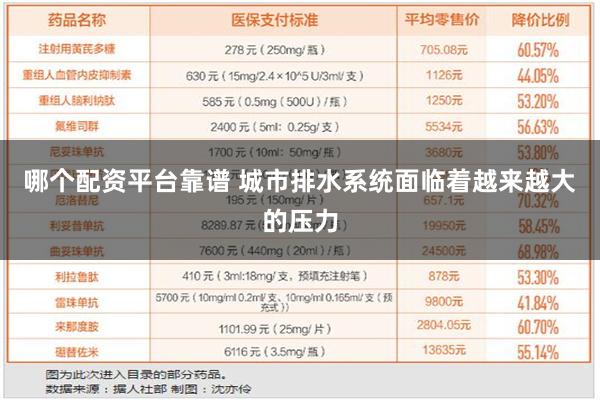 哪个配资平台靠谱 城市排水系统面临着越来越大的压力