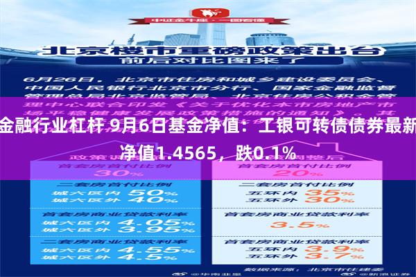 金融行业杠杆 9月6日基金净值：工银可转债债券最新净值1.4565，跌0.1%