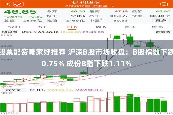 股票配资哪家好推荐 沪深B股市场收盘：B股指数下跌0.75% 成份B指下跌1.11%