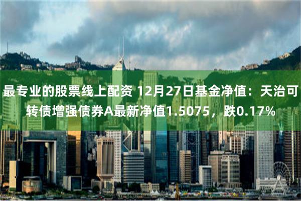 最专业的股票线上配资 12月27日基金净值：天治可转债增强债券A最新净值1.5075，跌0.17%