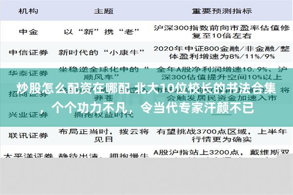 炒股怎么配资在哪配 北大10位校长的书法合集，个个功力不凡，令当代专家汗颜不已